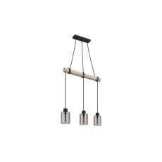 GLOBO 15465-3H HADERA závesné svietidlo 3xE27 čierna matná, dymová