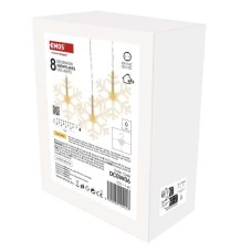 DCGW06 EMOS dekorační vánoční řetěz - závěs LED vločky, 45x84cm, teplá bílá, IP44