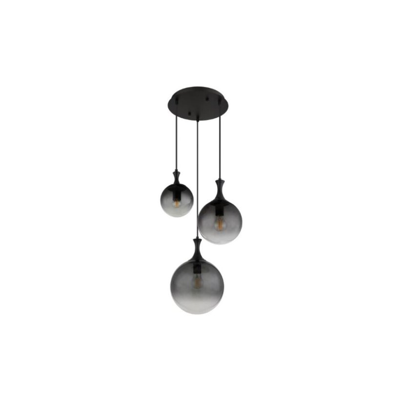 GLOBO 15885-3H DALTON závesné svietidlo D390mm 3xE27 čierna, dymová