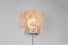 TRIO Reality R20071026 SATNA nástěnné svítidlo s vypínačem 1xE27 bílá matná, přírodní