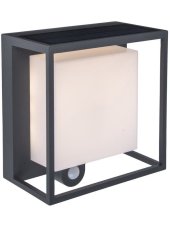 6934601118 LUTEC CURTIS vonkajšie solárne nástenné LED svietidlo 3W 300lm 3000K s pohybovým senzorom tmavo šedá IP54