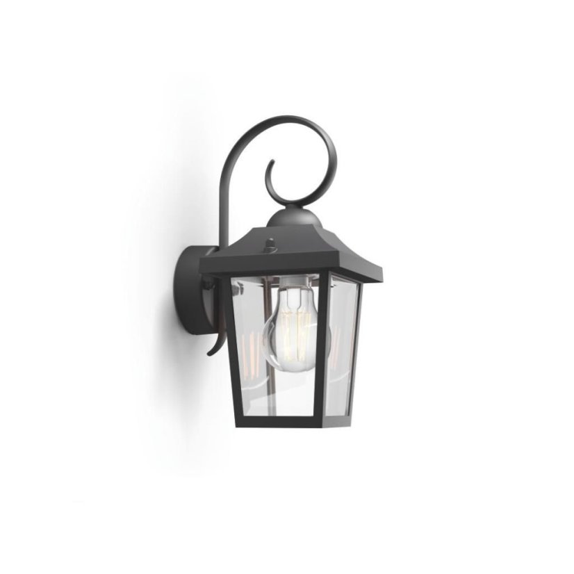 Philips 17236/30/PN Buzzard nástěnné svítidlo černé 1x E27 IP44