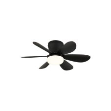Stropní ventilátor se světlem LED 2700–6500K čierna, opálová IP20 GLOBO lighting DELORES 03625S časovač