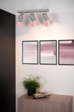 LUCIDE 17997/03/66 PICTO Stropní bodové svítidlo GU10 3x5W růžová, šedá