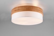 TRIO 611500301 SEASONS stropní svítidlo 3xE27 D500mm matný nikl, bílá, drěvo