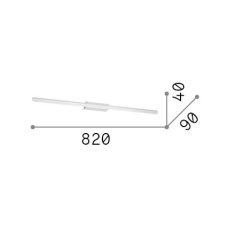 Ideal lux 345147 RIFLESSO nástěnné svítidlo nad zrcadlo š820mm LED 19W 2150/1360lm 3000K IP54 černá