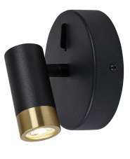 RABALUX 75040 Kadir nástenné bodové svietidlo/spot s vypínačom D120mm LED 3W/270lm 4000K čierna, zlatá