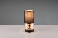 TRIO 517800113 ELIO stolní lampička V280mm 1xE27 černá matná, jantarová