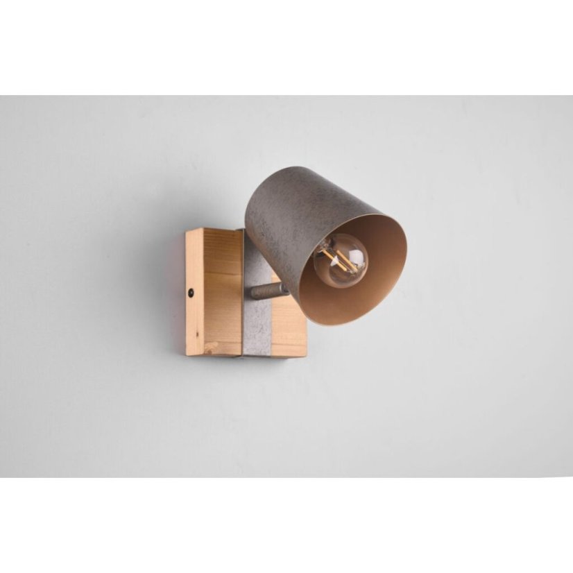 TRIO 801900167 BELL nástěnné bodové svítidlo/spot 1xE14 antický nikl, dřevo