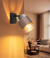 Nástěnné svítidlo s vypínačem 1x E27 čierna matná, jantárová IP20 GLOBO lighting MILLEY 15560-1C