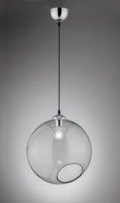 TRIO reality R30071954 Clooney Závesné svietidlo 350mm E27 1X42W Chrómová, dymová