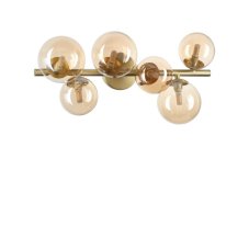 Ideal Lux 327822 PERLAGE stropní svítidlo 6xG9 saténová mosadz, jantarová