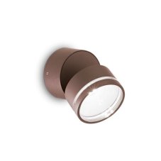 Ideal Lux 285498 OMEGA ROUND venkovní nástěnné svítidlo LED D90mm 7W/650lm 4000K IP54 kávová