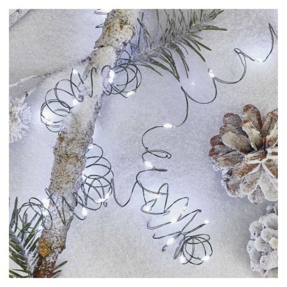 D3AC04 EMOS NANO vánoční řetěz 75 LED, zelený drát, 7,5m, časovač, studená bílá, IP44