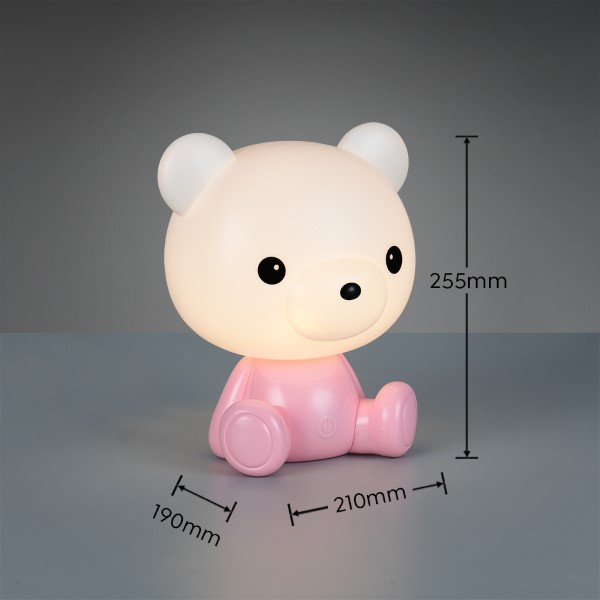 TRIO Reality R57991193 CUTIE dotyková stolná lampička v250mm SMD LED 0,3W/30lm 3000K ružová, ON/OFF