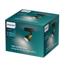 Philips 8720169299870 Conduit nástěnné bodové svítidlo/spot 1xGU10 černá, mosazná, ClickFix