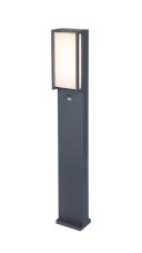 LUTEC 7193004118 QUBO exteriérový zahradní sloupek LED 17W 1000lm 3000K IP54 tmavá šedá, pohybový senzor