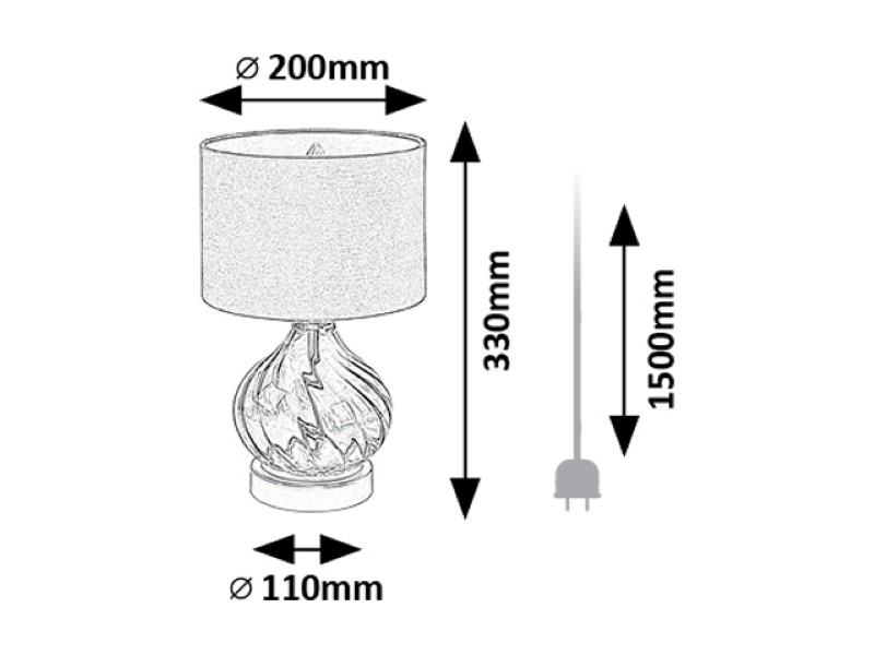 RABALUX 74033 Pirelo stolná lampička D200mm 1xE14 zelená, čierna
