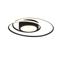 TRIO 672310232 YAVA stropní svítidlo LED D600mm 56W/6800lm 2700 - 6000K matná černá, stmívatelné, dálkový ovladač