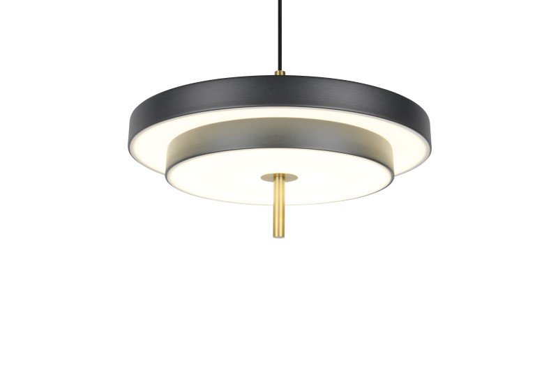 TRIO 340219180 KEATON závesné svietidlo D400mm SMD LED 34,5W/4000lm 2300+3000+4000K čierna, zlatá, switchdimmer