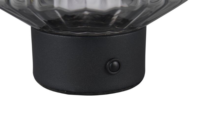 TRIO Reality R57761154 LORD dotyková stolná lampička SMD LED 1,5W/100lm 3000K čierna matná, dymová, nabíjateľná batéria, USB-C port