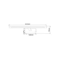 LED nástěnné svítidlo nad zrcadlo 62 cm 2400 lm 4000K IP44 chromové Zuma Line ALTER W89443-20W-CH