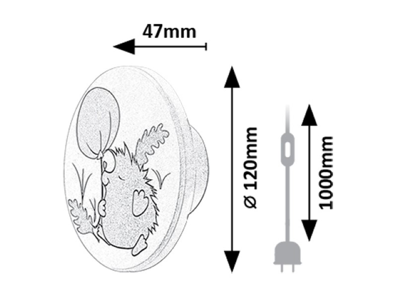 RABALUX 71099 Hedgy nástenné svietidlo detské D120mm LED 9W/800lm 3000+4000+6500K biela, viacfarebná
