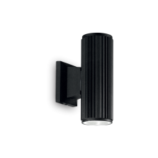 Exteriérové nástenné svietidlo Ideal lux 129433 BASE AP2 NERO 2xGU10 28W IP44