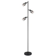 GLOBO 54308S HUBERTUS stojacia lampaV1540mm 3xE14 matná čierna, dymová