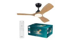 Stropní ventilátor se světlem LED 3000–6500K čierna, drevo IP20 PHILIPS Olas 8721103095961
