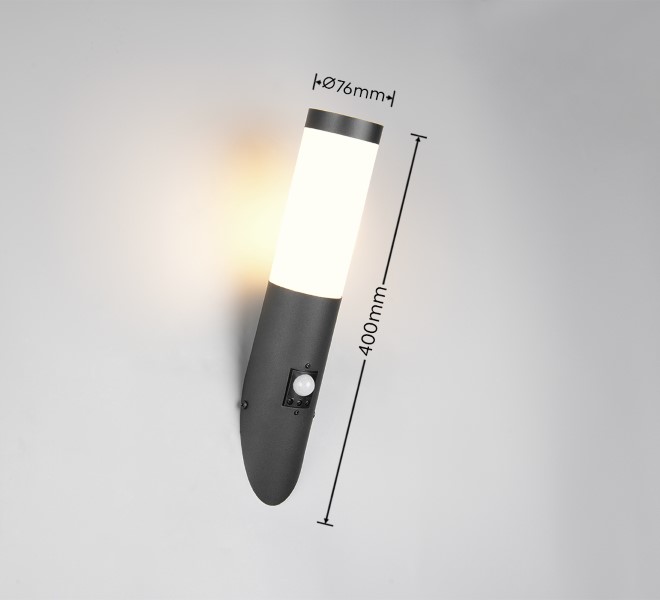 TRIO 209769132 TRIOTO vonkajšie nástenné svietidlo so senzorom 1xE27 IP44 čierna