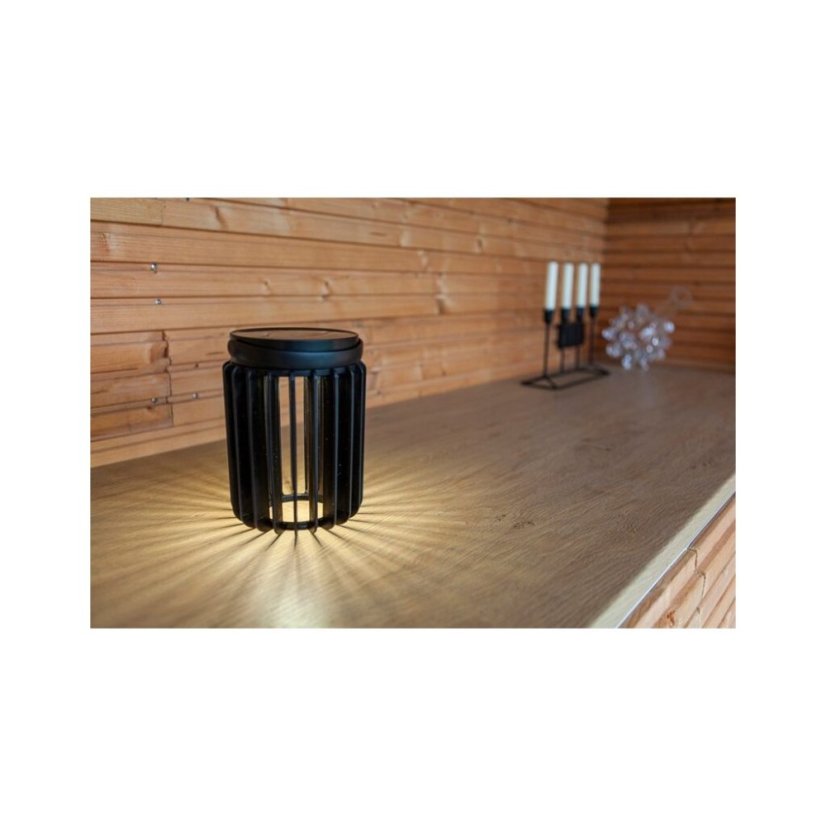 LUTEC 6933701330 KOZY solární stolní svítidlo LED V186mm 2,8W/300lm 4000K IP44, 1500mAh 3,7VDC Li-ion battery, černá matná