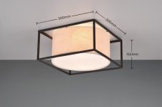 TRIO 603100244 ROSS stropní svítidlo 2xE27 černá matná, béžová