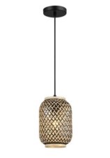 RABALUX 72091 Adalla závesné svietidlo 1xE27 D170mm matná čierna, prírodná