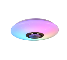 TRIO R69031101 MUSICA stropní svítidlo LED D410mm 15,5W/1700lm 3000-6000K bílá, RGB, Bluetooth, stmívatelné, dálkový ovladač, starlight efekt