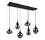 TRIO 317000632 LUMINA závesné svietidlo 6xE14 čierna matná, chróm
