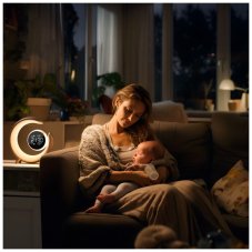 IMMAX 08981LPEACOCK budík s LED nočním světlem RGB a portem USB 20W 400lm 3000K zlatá