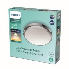 Philips Doris LED CL257 Stropné svítidlo do koupelny kruhové 6W/600lm 220mm 2700K IP44 chrom