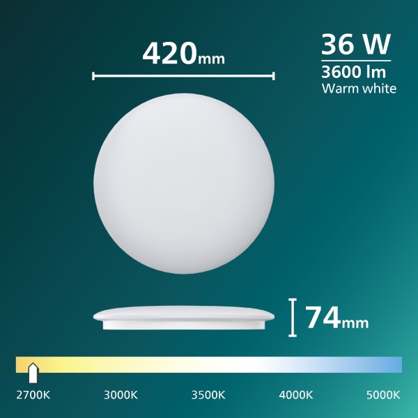Stropní svítidlo LED 2700K biela IP20 PHILIPS Moire 8721103069092