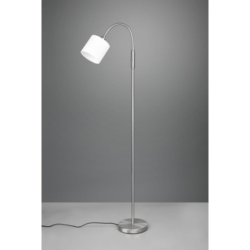 TRIO R46331001 TOMMY stojacia lampa D200mm 1xE14 matný nikel, biela