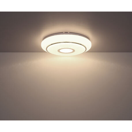 GLOBO 48389-40 DANI stropní svítidlo LED D500mm 40W/3100lm 3000-6500K bílá, chrom, opál, stmívatelné, dálkové ovládaní, starlight efekt, krištálový efekt