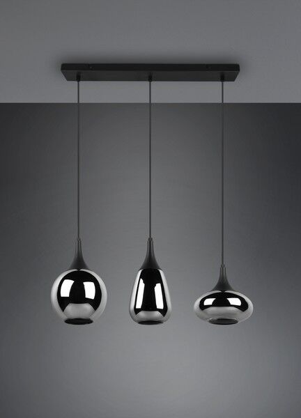 TRIO 317000332 LUMINA závesné svietidlo 3xE14 čierna matná, chróm