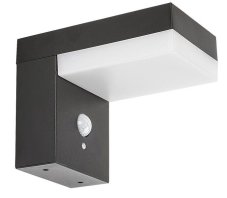 RABALUX 77009 Zrebar solární nástěnné svítidlo LED 6W/450lm 4000K IP44 černá, bílá, soumrakový a pohybový senzor