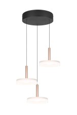 TRIO 354930365 CELESTE závěsné svítidlo D350mm SMD LED 3x7,5W/750lm 3000K černá, kávová, switchdimmer
