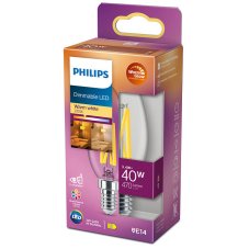 Philips 8719514324213 LED žárovka E14 3,4W/40W 470lm 2200-2700K B35 svíčka filament WarmGlow Dimmable