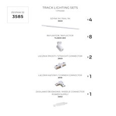 Lištové svietidlá SET 8x GU10 4 m biela Zuma Line Tore Track 3585