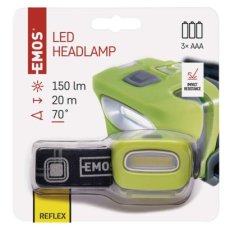 EMOS P3528 LED čelovka 150lm 3× AAA zelená