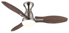 GLOBO 03671N GALE stropný ventilátor so svetlom D1070mm LED 22W 2890/2453lm 3000+4500+6000K nikel, imitácia dreva, časovač, diaľkový ovládač
