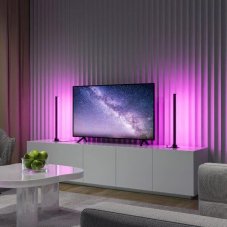 TRIO Reality R55392102 BOY stolní lampička SMD LED V550mm 2x5W RGB černá, stmívatelné, dálkový ovladač