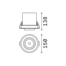 Ideal lux Pro 267944 NOVA zápustné svietidlo D150mm LED 30W 3300/2670lm 4000K čierna, UGR